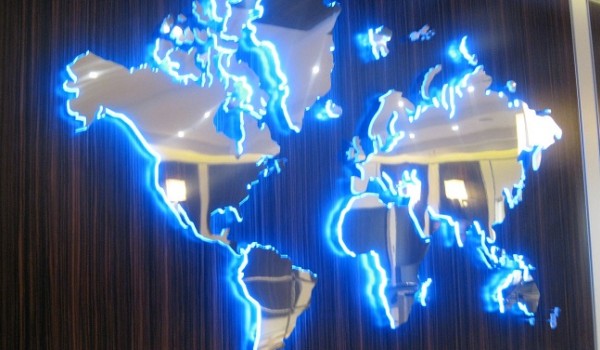 Карта в офис световая
